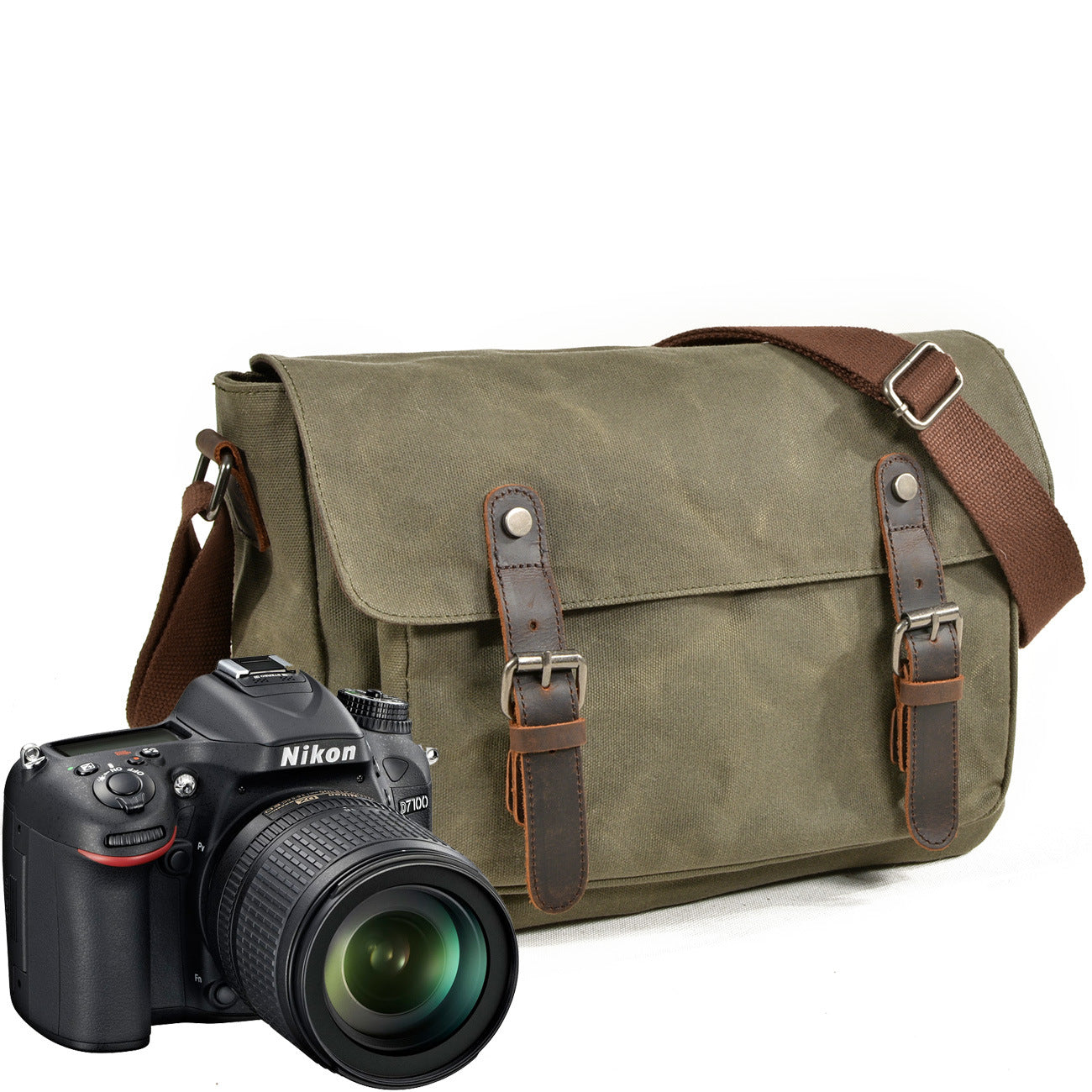 Men's Horizontal Oil Wax Canvas With First Men's Messenger Bags