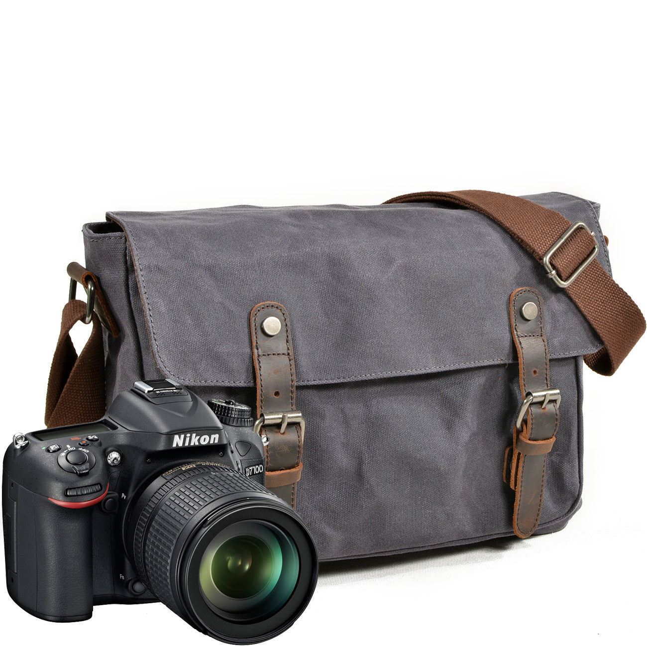 Men's Horizontal Oil Wax Canvas With First Men's Messenger Bags