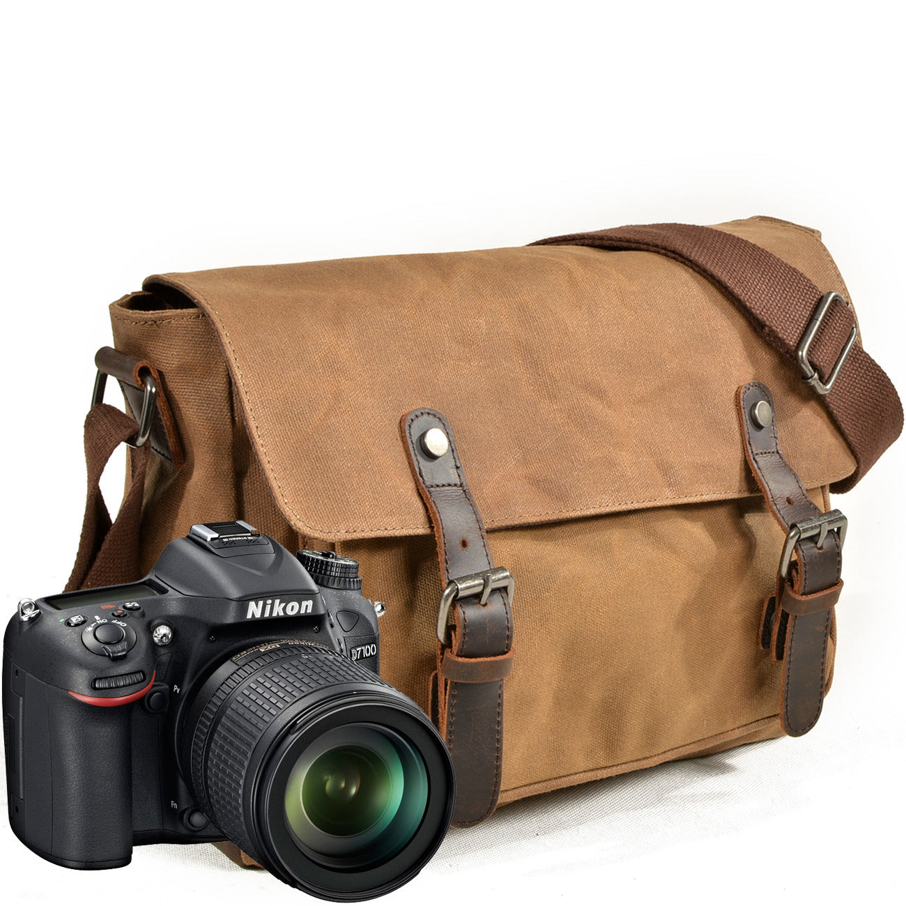 Men's Horizontal Oil Wax Canvas With First Men's Messenger Bags
