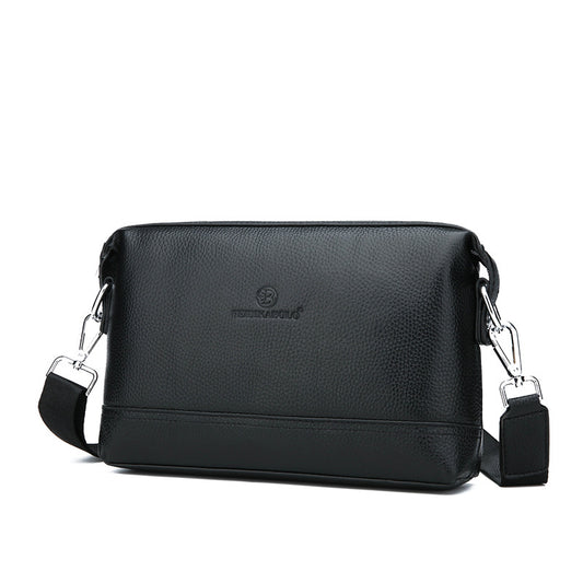 Men's Clutch Leather Business Lychee Pattern Men's Shoulder Bags