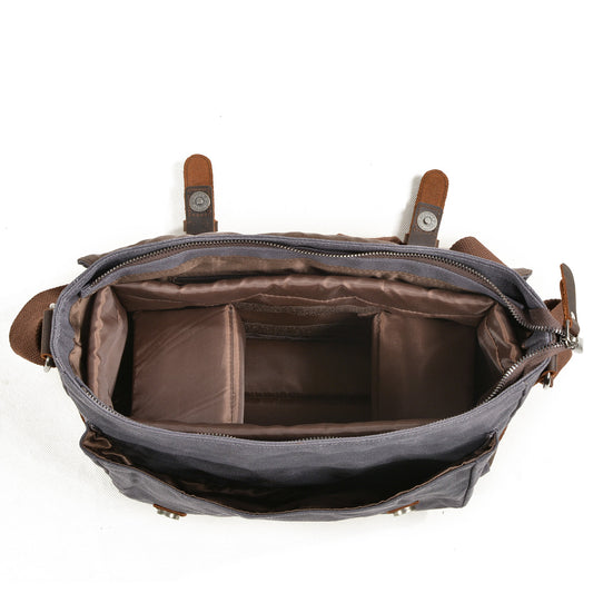 Men's Horizontal Oil Wax Canvas With First Men's Messenger Bags