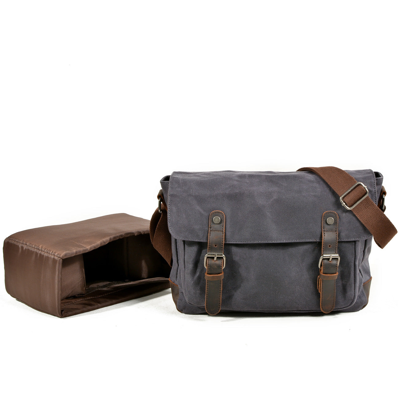 Men's Horizontal Oil Wax Canvas With First Men's Messenger Bags
