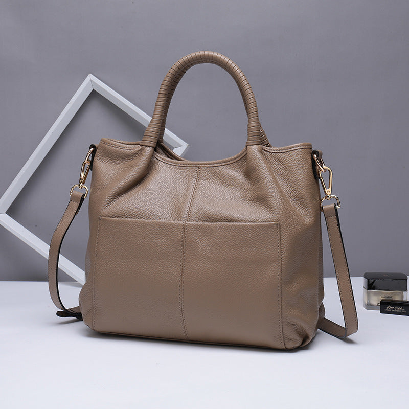Women's Capacity Light Luxury High-grade Leather First Shoulder Bags