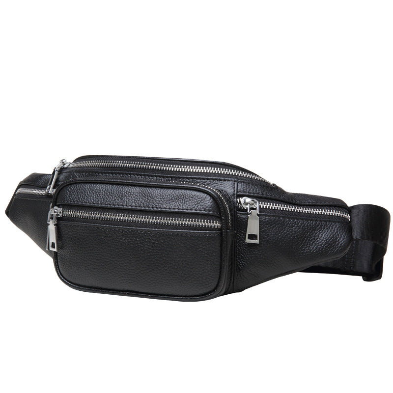 Men's Leather Large Capacity First Layer Cowhide Men's Waist Packs