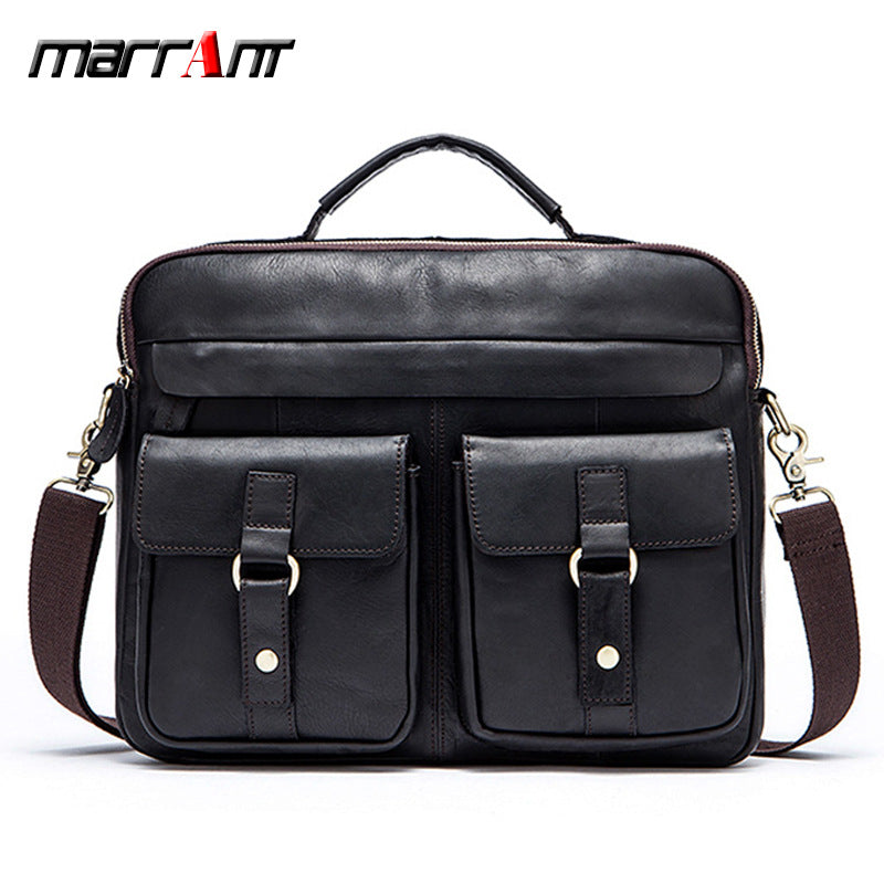 Men's Horse Leather Vintage First Layer Cowhide Men's Shoulder Bags