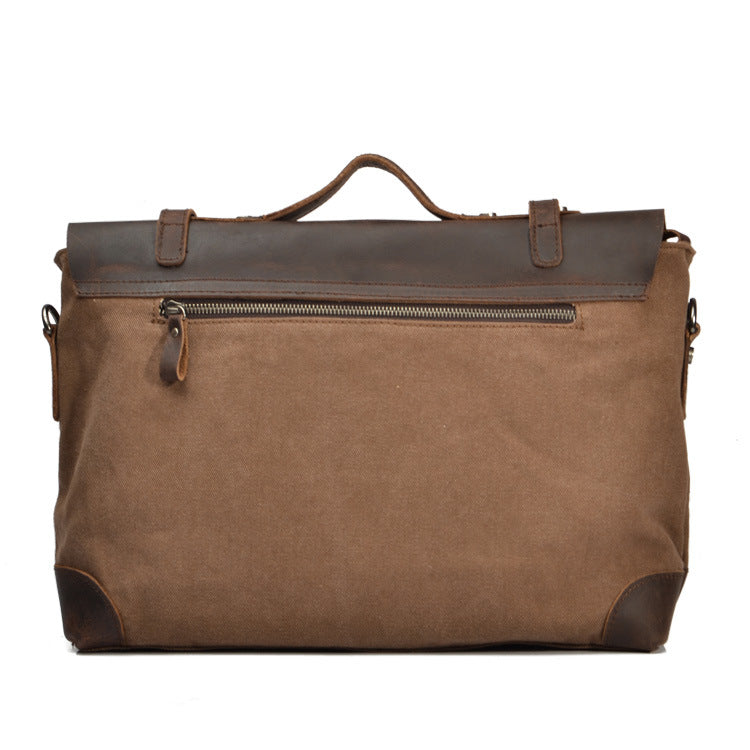 Men's Leather Crazy Horse With Canvas Business Men's Messenger Bags