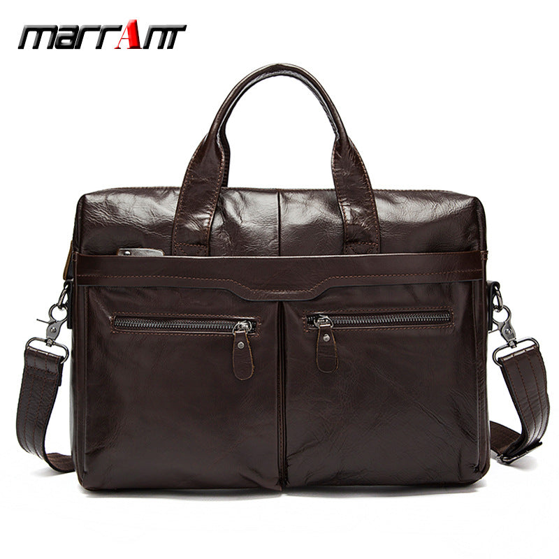 Men's Trendy Business Genuine Leather Portable Men's Briefcases