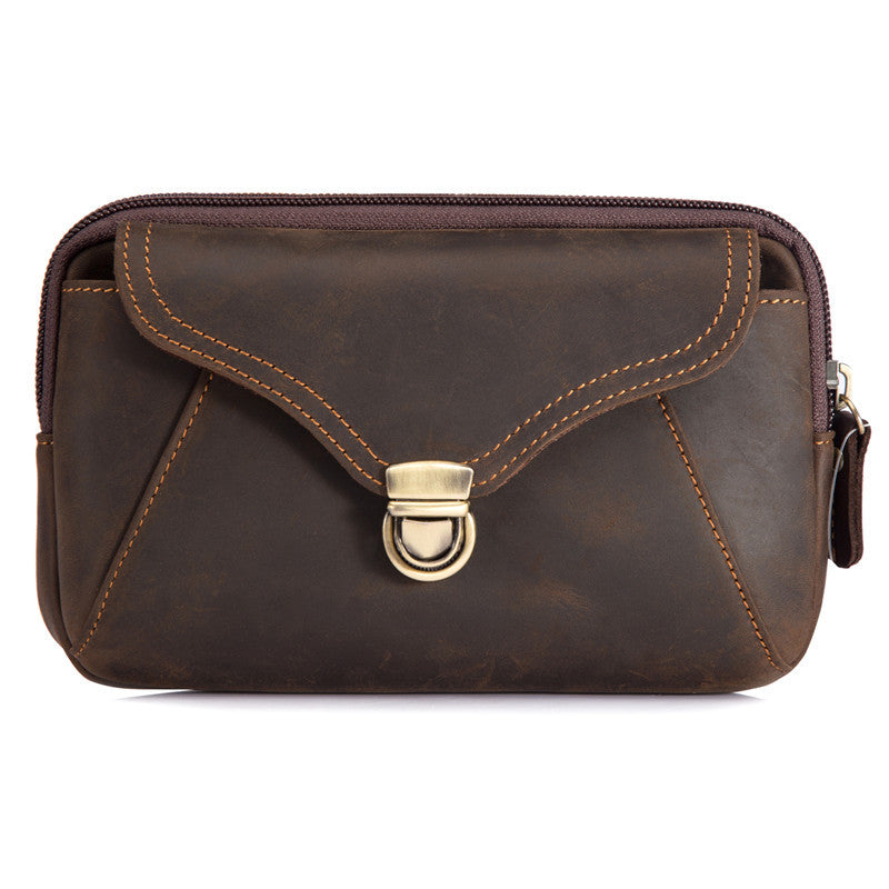 Men's Leather First Layer Cowhide Hanging Stall Men's Waist Packs