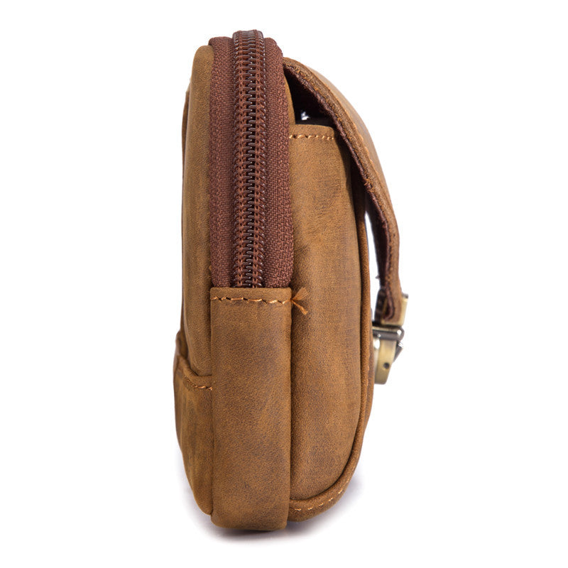 Men's Leather First Layer Cowhide Hanging Stall Men's Waist Packs