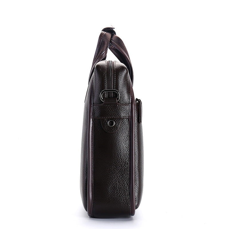 Men's Message Horizontal First Layer Litchi Pattern Men's Briefcases