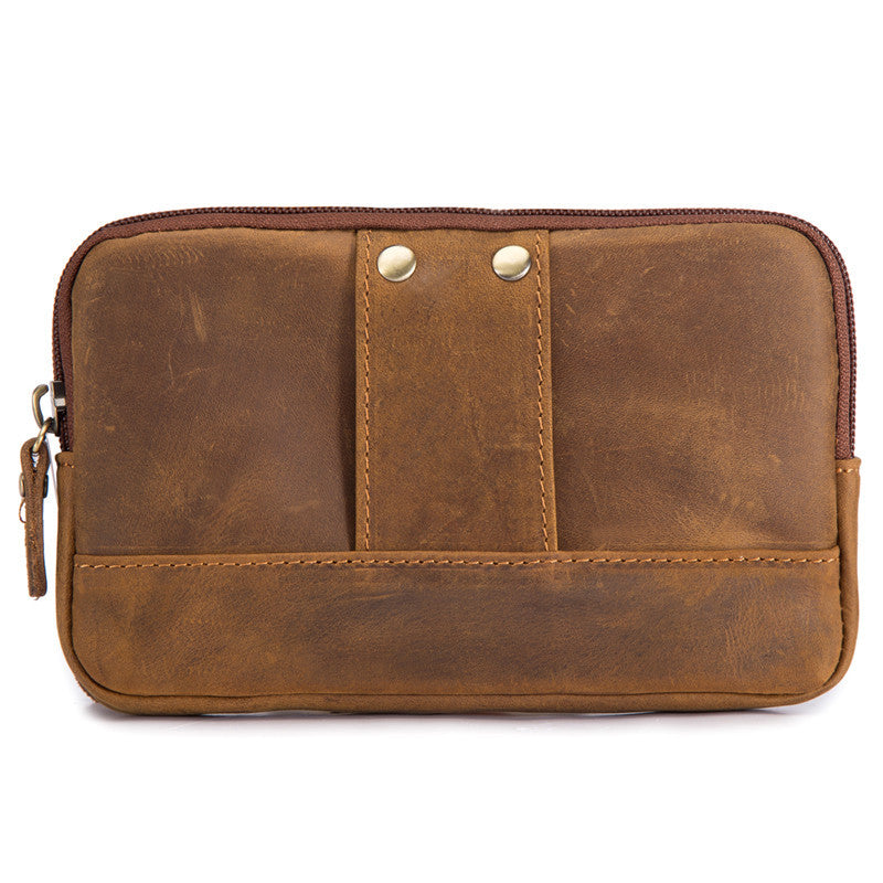 Men's Leather First Layer Cowhide Hanging Stall Men's Waist Packs