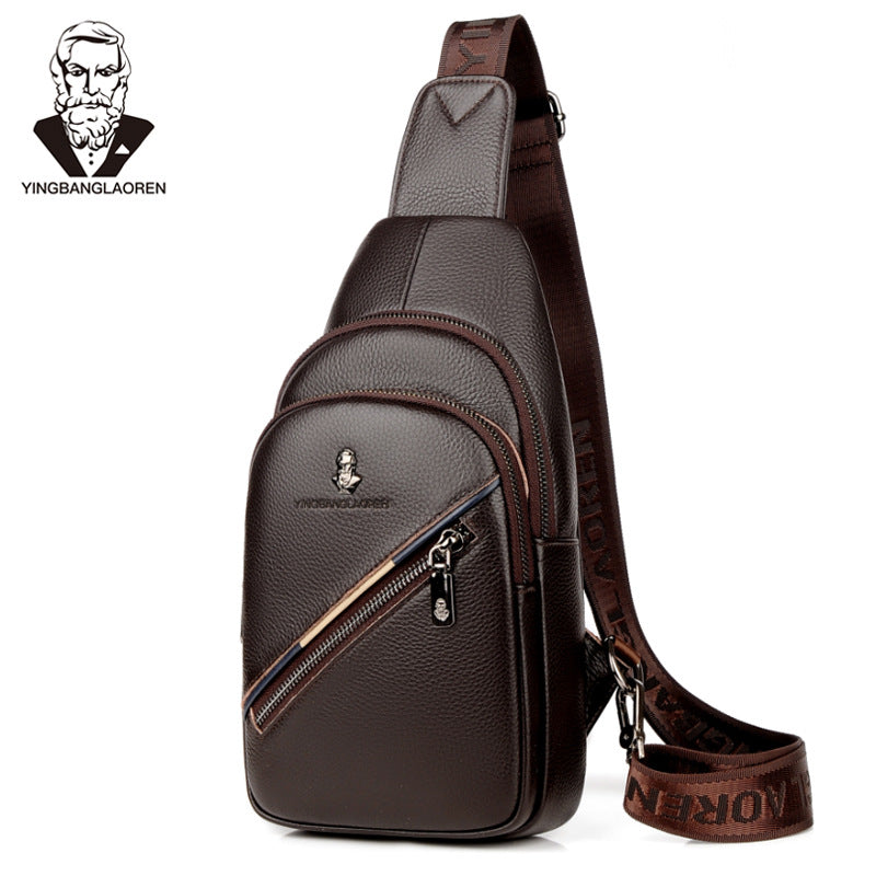 Men's Elderly Leather First Layer Cowhide Business Bags