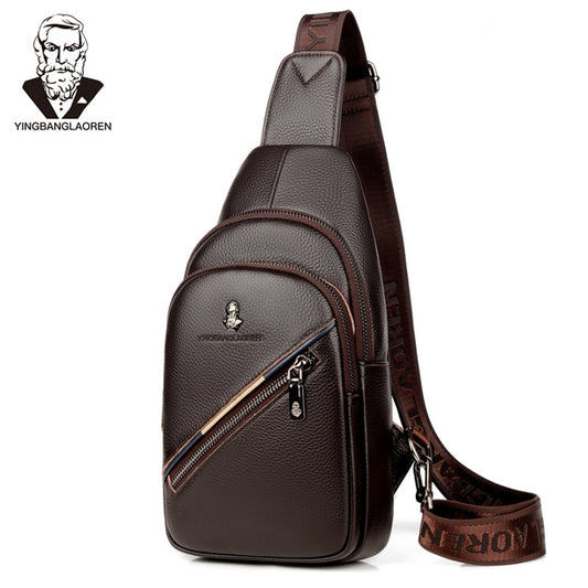 Men's Elderly Leather First Layer Cowhide Business Bags