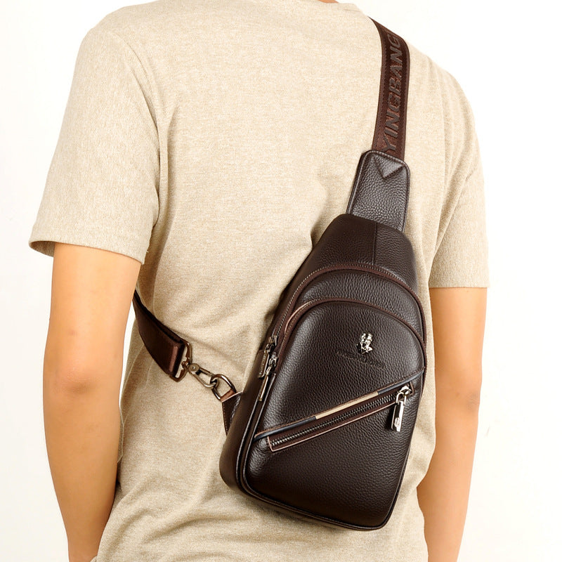 Men's Elderly Leather First Layer Cowhide Business Bags
