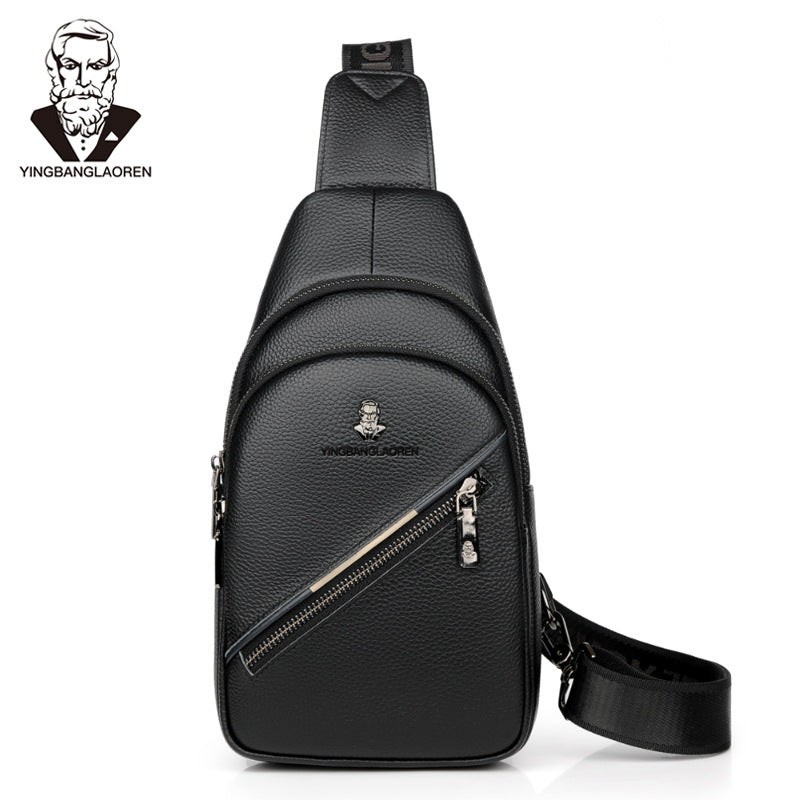 Men's Elderly Leather First Layer Cowhide Business Bags