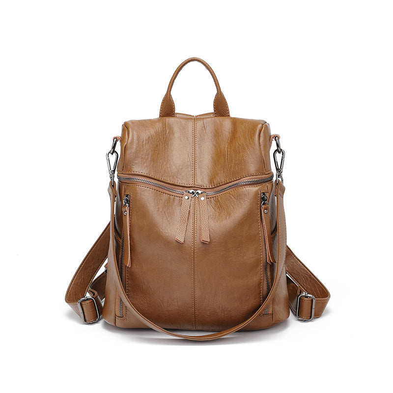 Classic Women's Classy Leather Large Capacity Backpacks