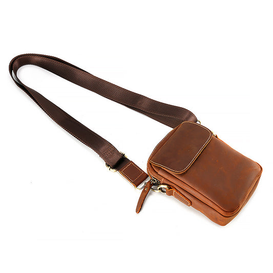 Men's Autumn Style Crazy Horse Leather Vertical Bags