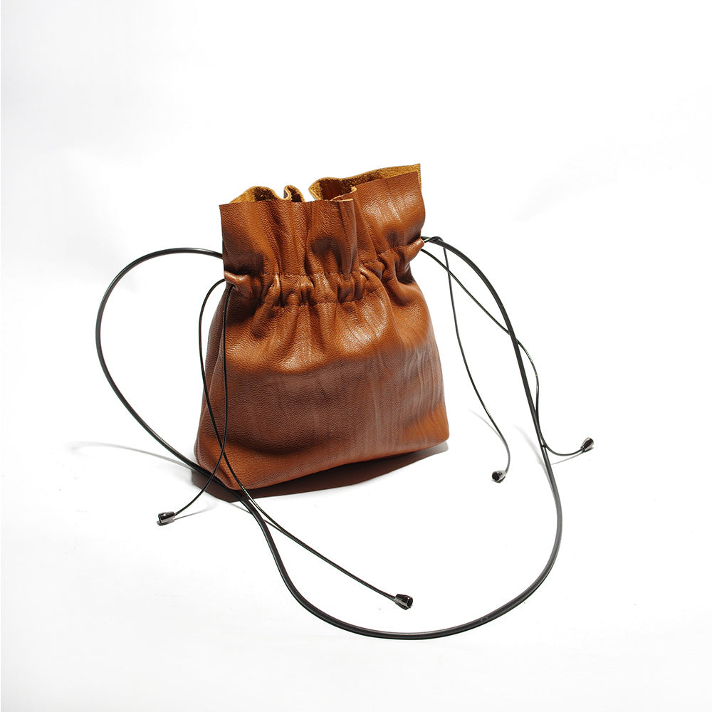 Women's Niche Personality Fisherman Pleated Sheepskin Cross Crossbody Bags