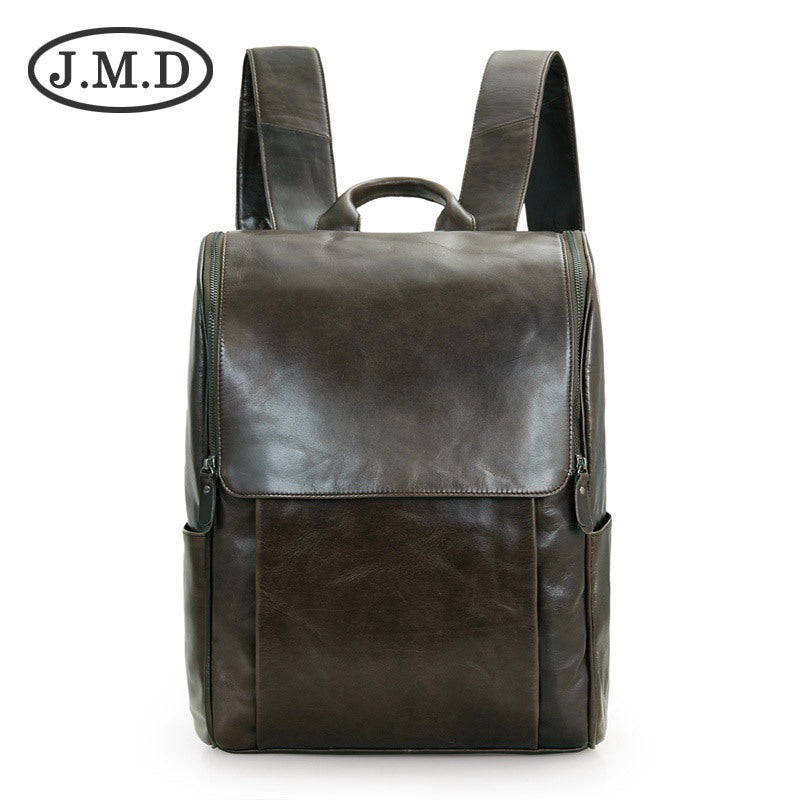 Men's Fashion Oil Wax Leather Computer Comfortable Backpacks
