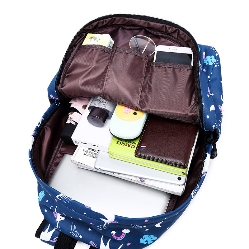 Primary Cartoon Unicorn Thermal Insulated Lunch Pencil Elementary School Students' Schoolbags