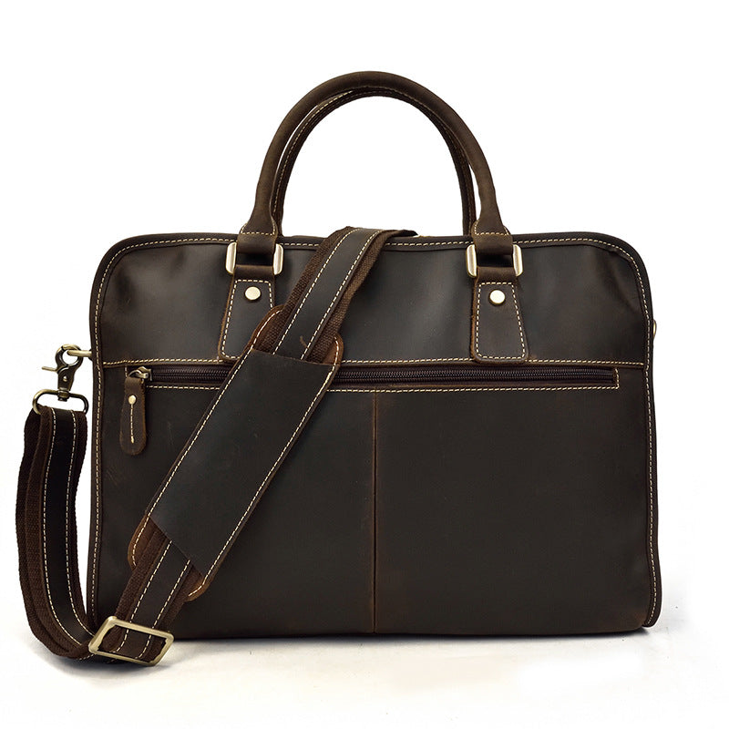 Men's Horse Leather Vintage Genuine Commuter Business Men's Briefcases