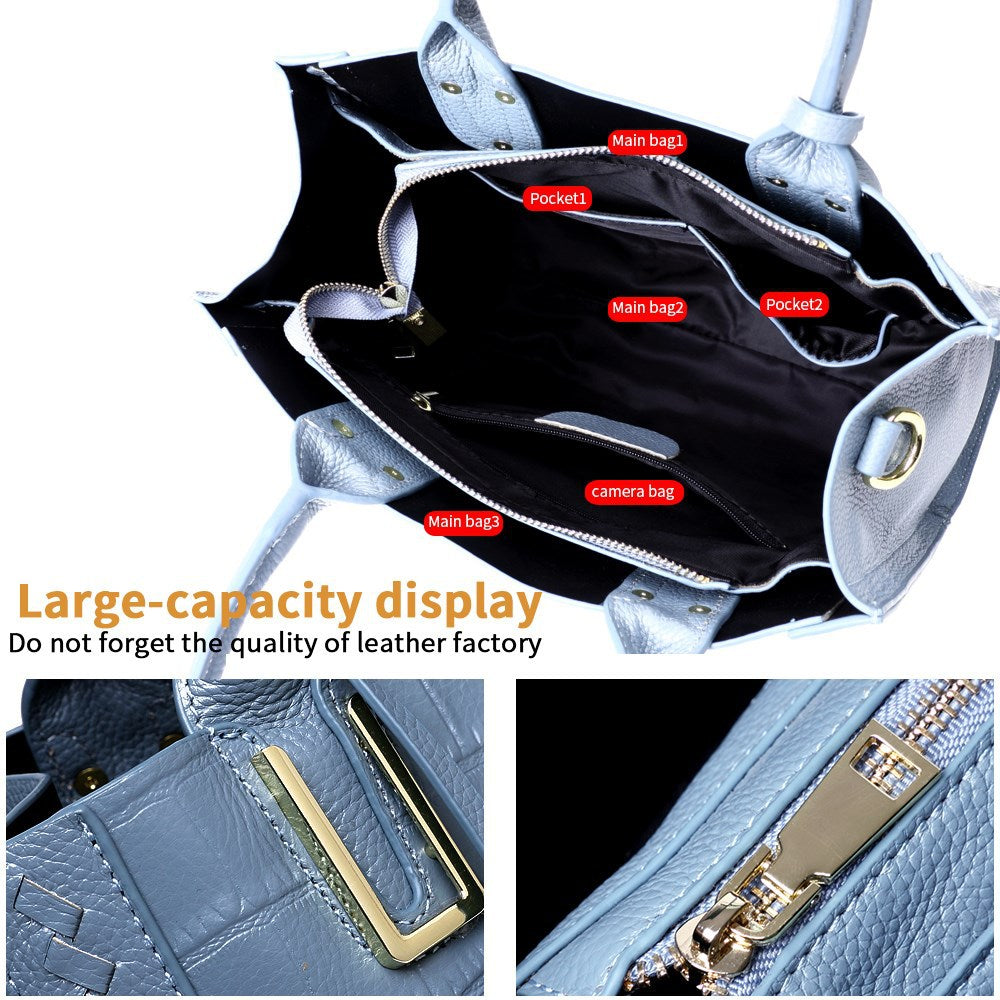 Women's Leather Big First Layer Cowhide High Sense Shoulder Bags