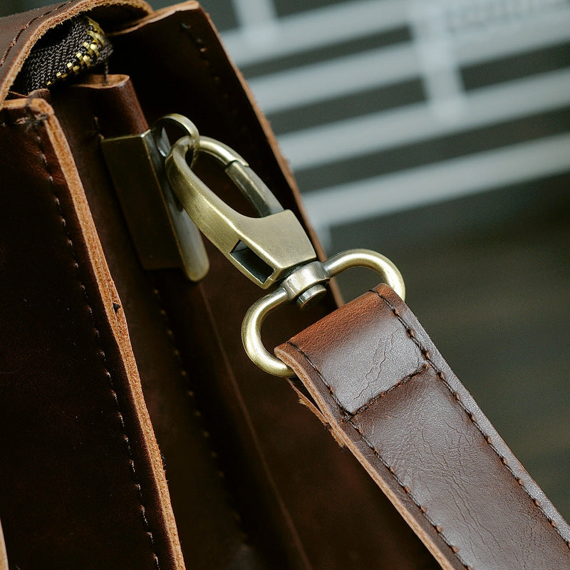 Men's Korean Crazy Horse Leather Business Computer Bags