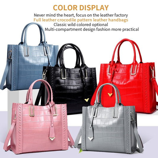 Women's Leather Big First Layer Cowhide High Sense Shoulder Bags