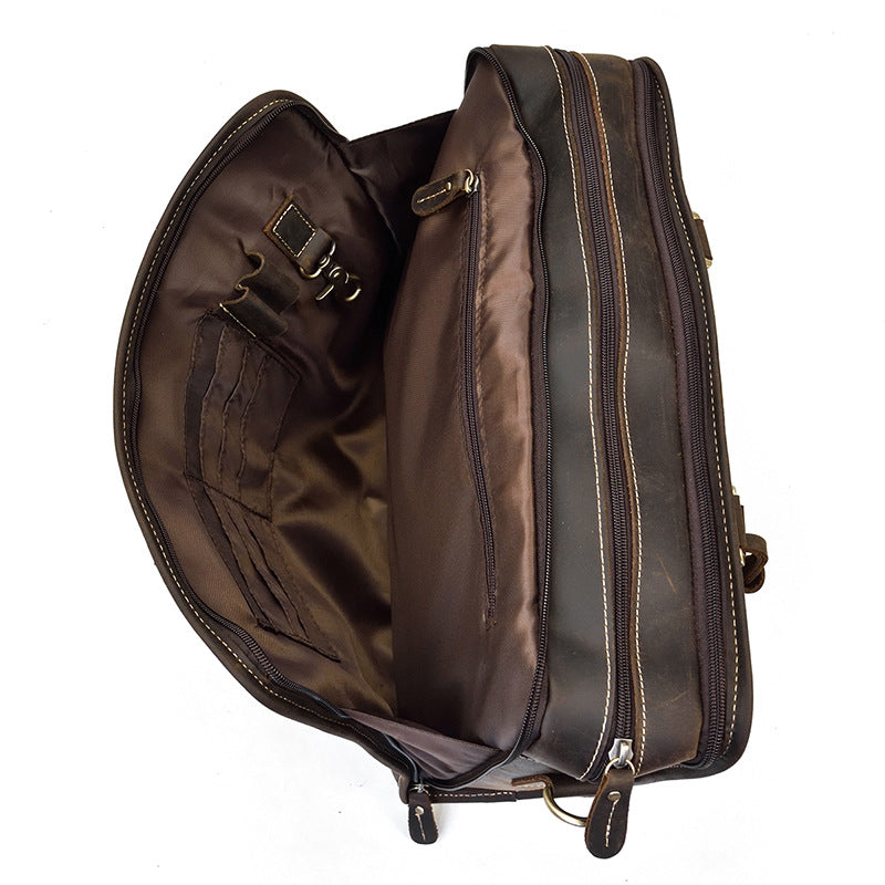 Men's Horse Leather Vintage Genuine Commuter Business Men's Briefcases