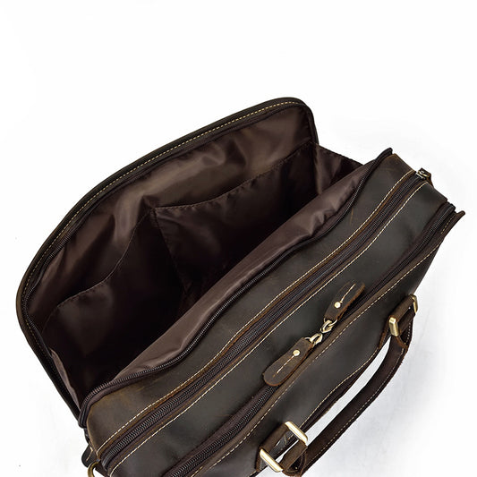Men's Horse Leather Vintage Genuine Commuter Business Men's Briefcases