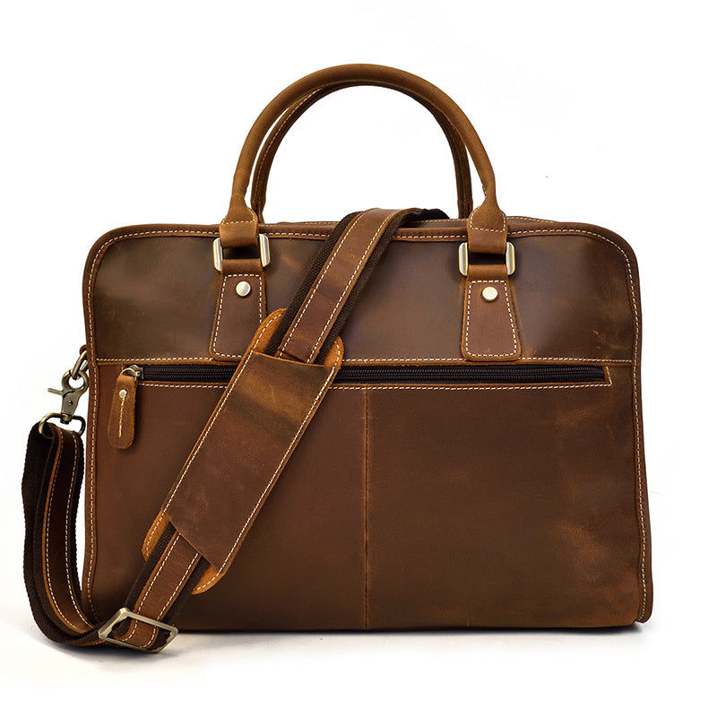 Men's Horse Leather Vintage Genuine Commuter Business Men's Briefcases