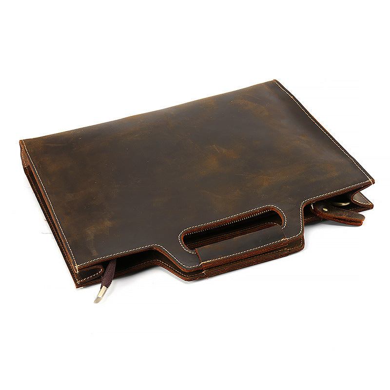 Men's Leather Crazy Horse Business Top Layer Men's Briefcases