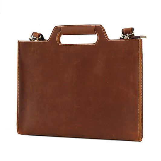 Men's Leather Crazy Horse Business Top Layer Men's Briefcases