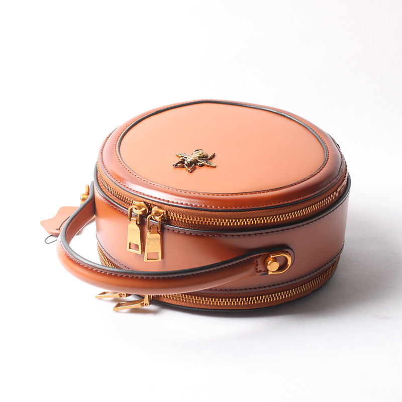 Women's Retro Cow Leather Genuine Literary Style Shoulder Bags
