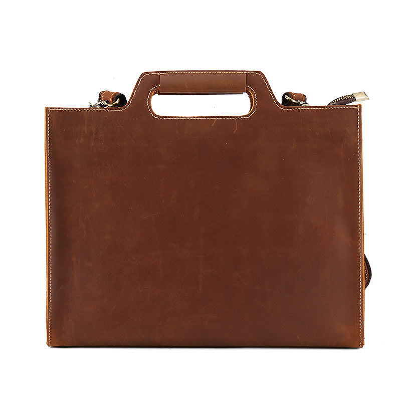 Men's Leather Crazy Horse Business Top Layer Men's Briefcases