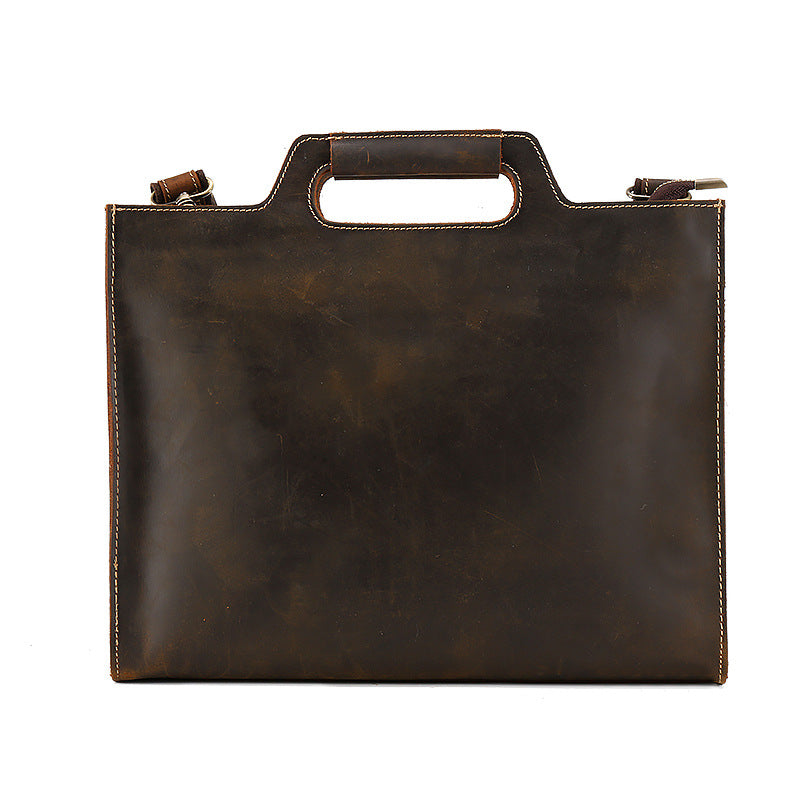 Men's Leather Crazy Horse Business Top Layer Men's Briefcases