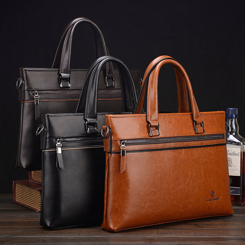 Men's Business Full Leather One Combination Horizontal Men's Messenger Bags