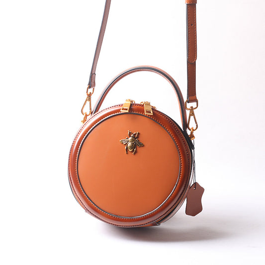 Women's Retro Cow Leather Genuine Literary Style Shoulder Bags