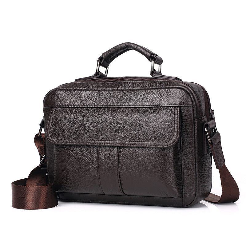 Men's Genuine Leather Trendy Layer Cowhide Portable Men's Messenger Bags