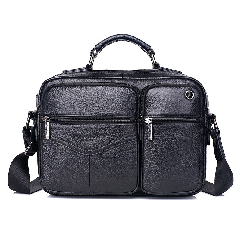 Men's First Layer Cowhide Korean Hipster Flat Men's Messenger Bags