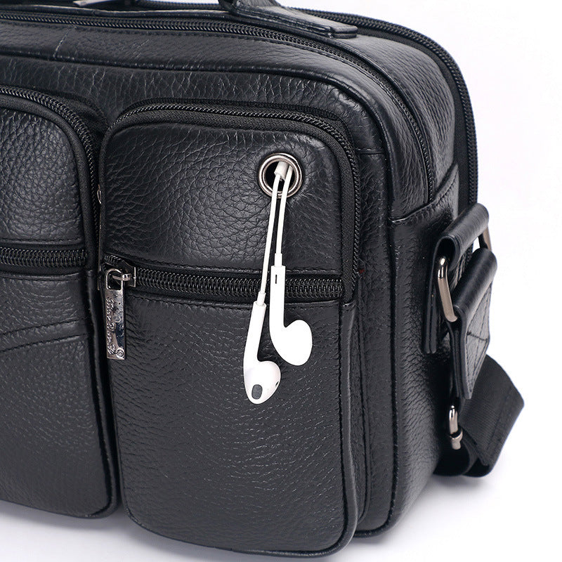Men's First Layer Cowhide Korean Hipster Flat Men's Messenger Bags
