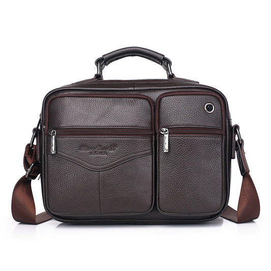 Men's First Layer Cowhide Korean Hipster Flat Men's Messenger Bags