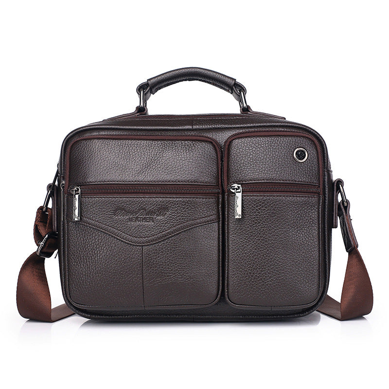 Men's First Layer Cowhide Korean Hipster Flat Men's Messenger Bags