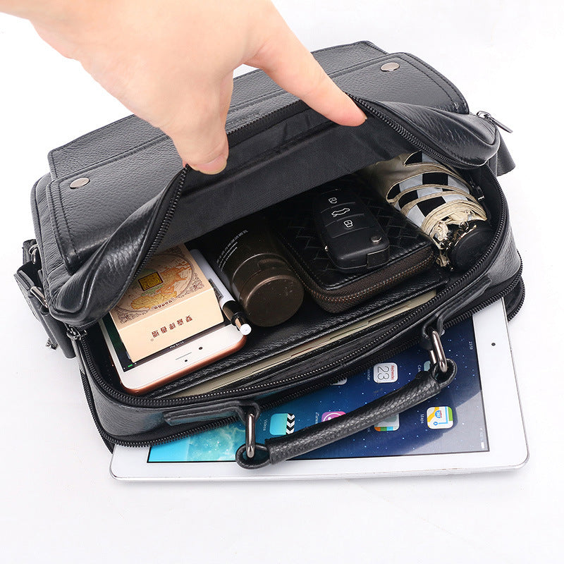 Men's First Layer Cowhide Fashionable Inch Men's Messenger Bags