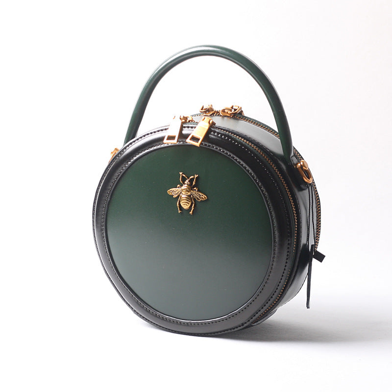 Women's Retro Cow Leather Genuine Literary Style Shoulder Bags