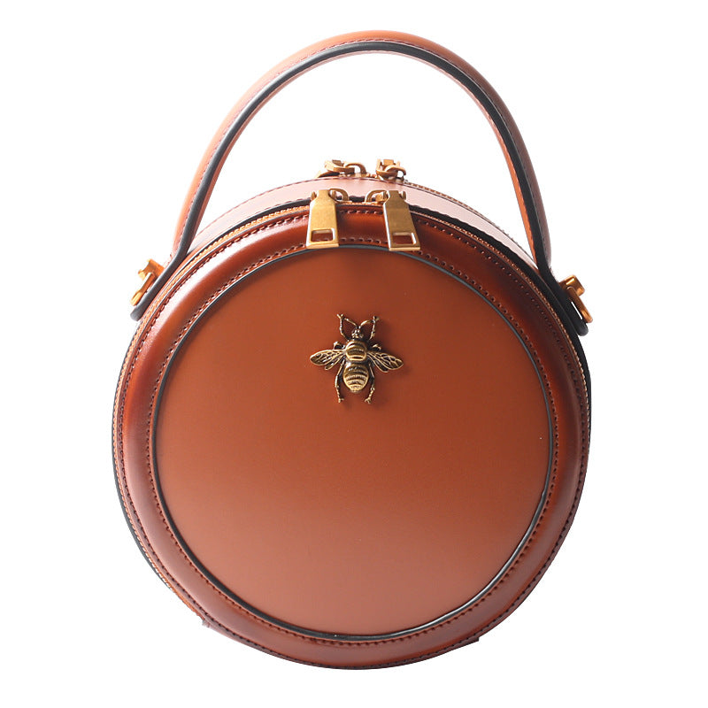Women's Retro Cow Leather Genuine Literary Style Shoulder Bags