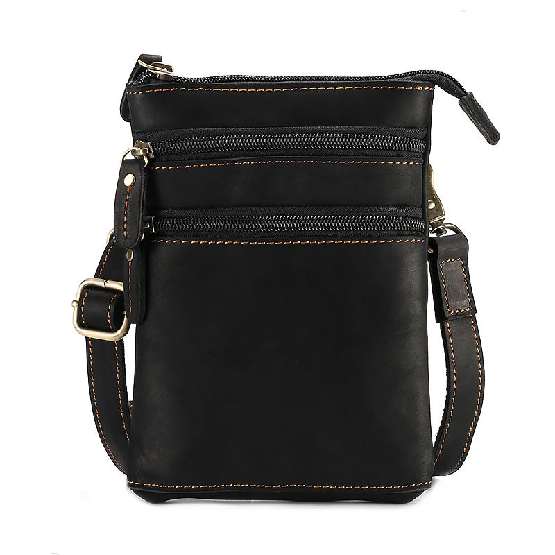 Men's Genuine Leather Crazy Horse Vertical First Bags