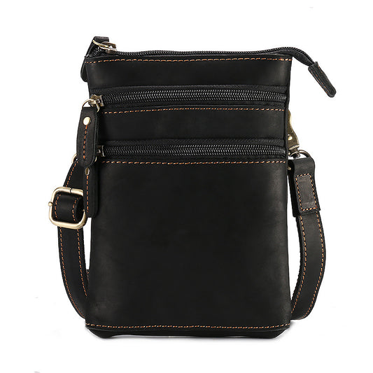 Men's Genuine Leather Crazy Horse Vertical First Bags