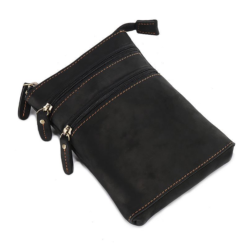 Men's Genuine Leather Crazy Horse Vertical First Bags