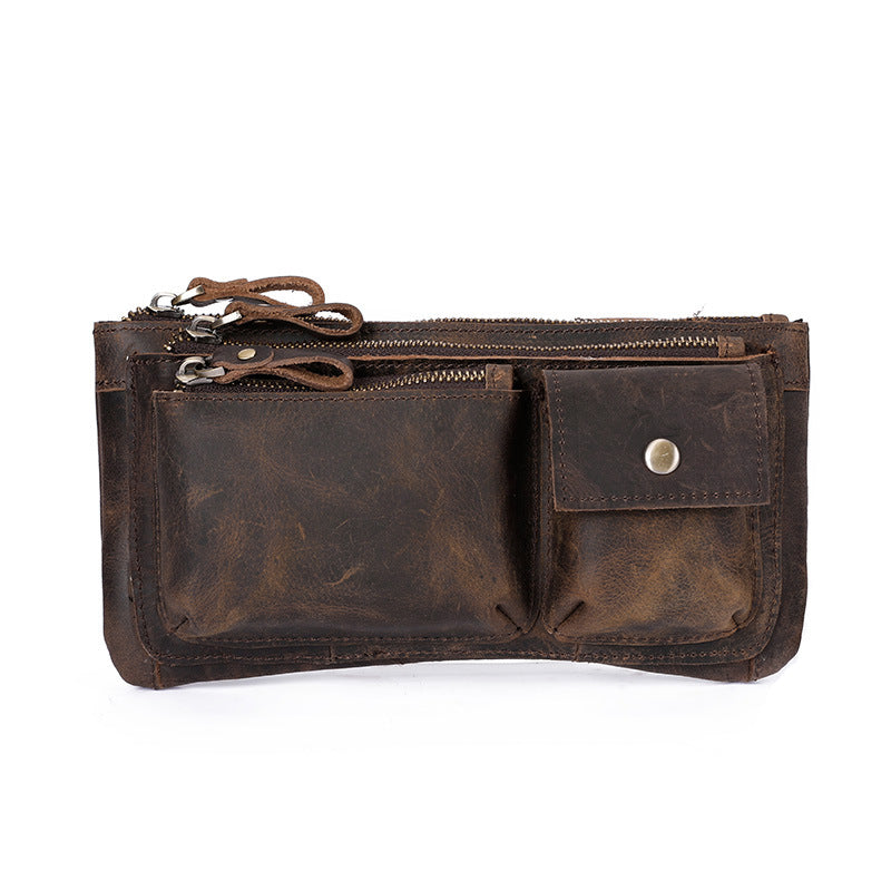 Men's Layer Crazy Horse Skin Cowhide Trendy Men's Chest Bags